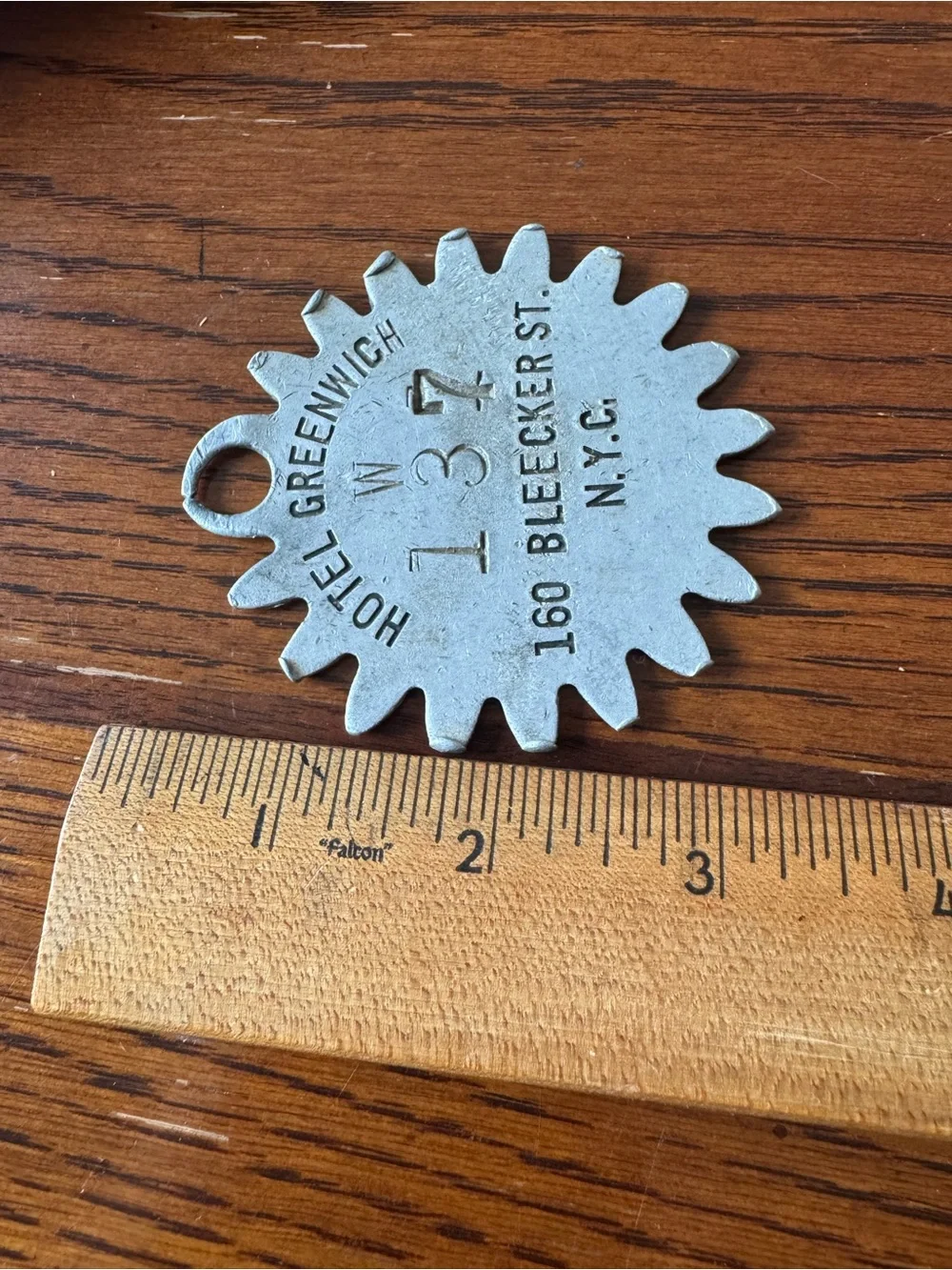 Rare Historic Hotel Greenwich Room W #137 160 Bleecker St NYC Key Chain Fob